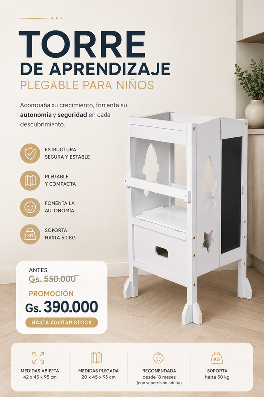 TORRE DE APRENDIZAJE PEGABLE PARA NIÑOS