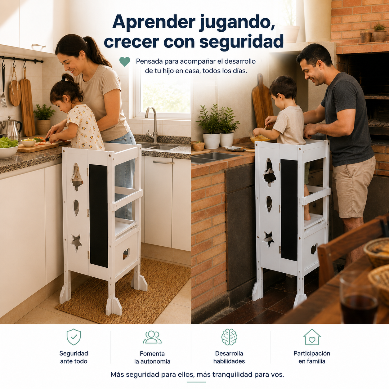 TORRE DE APRENDIZAJE PEGABLE PARA NIÑOS